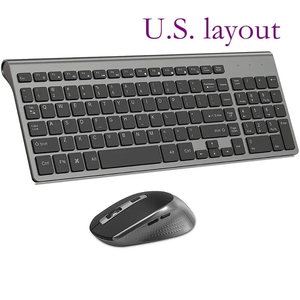 Tastiera e mouse wireless con layout russo, spagnolo, americano, francese, italiano, tedesco e britannico, silenziosi, per PC, laptop e computer._voghion.com