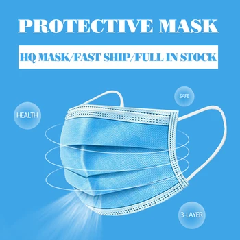 

DHL Face Mouth Anti dust Mask Disposable Protect 3 Layers Filter Dustproof Earloop Non Woven Mouth Masks 12-24hours Shipping