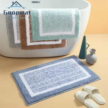 

Simple Thickened Door Mat Flocking Non-slip Absorbent Bathroom Carpet Household Entrance Door Mat Super Soft Bathroom Carpet