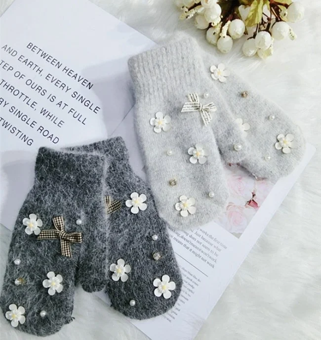Корейская версия новых перчаток с ромашками стразы перчатки для девочек