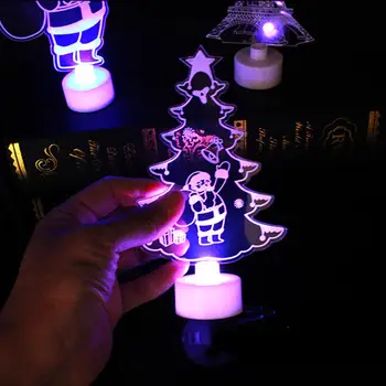 

LED Night Light Night Light Xmas Tree Acrylic Lamp Santa Claus Snowman Festival Christmas LED Light Exquisite Colorful