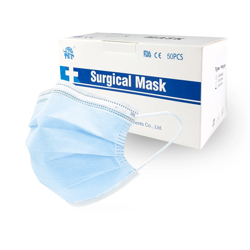 Mascarilla quirúrgica desechable con certificación Ce, máscara higiénica médica para la boca, 200/100/50/25 piezas