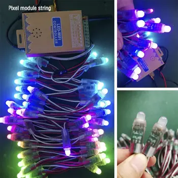 

New wifi connection musical control LED digital pixel strip light controller, 2048 pixel LED screen controller, with Mic 634A