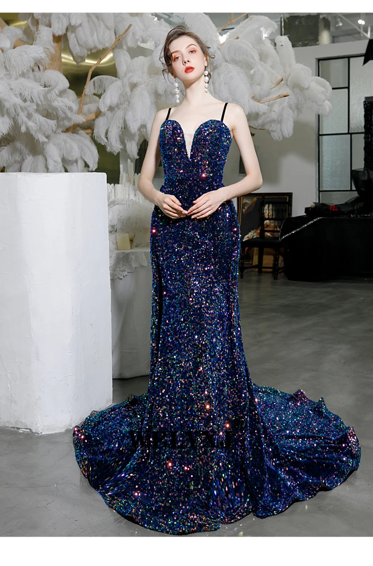 Robe De Soiree Longue Ever Pretty Little Mermaid разноцветные Сексуальные вечерние платья с блестками блестящего размера плюс вечерние платья