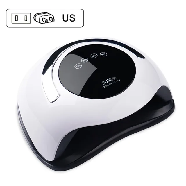 SUN BQ5T 120 Вт УФ светодиодный светильник для ногтей 36 светодиодный s сушка ногтей Гель-лак Сушилка для ногтей ЖК-дисплей высокая пудра Авто зондирующая лампа для гелей - Цвет: US Plug