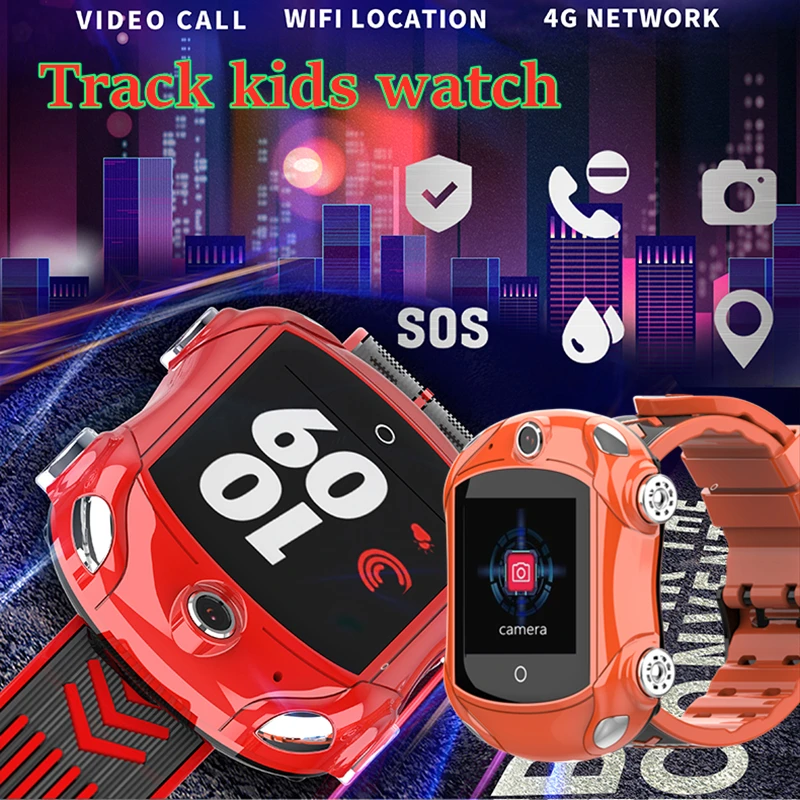 

4G Children watch GPS WIFI remote monitoring video chat waterproof camera SIM card SMS GPS Positioning track girl boy clock DF53