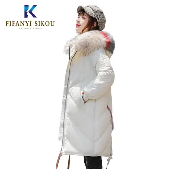 

Winter Jacket Women Thick Warm Parka Overcoat Faux Fur collar Hooded Coat Loose Plus size Parkas Female High quality Winter Coat