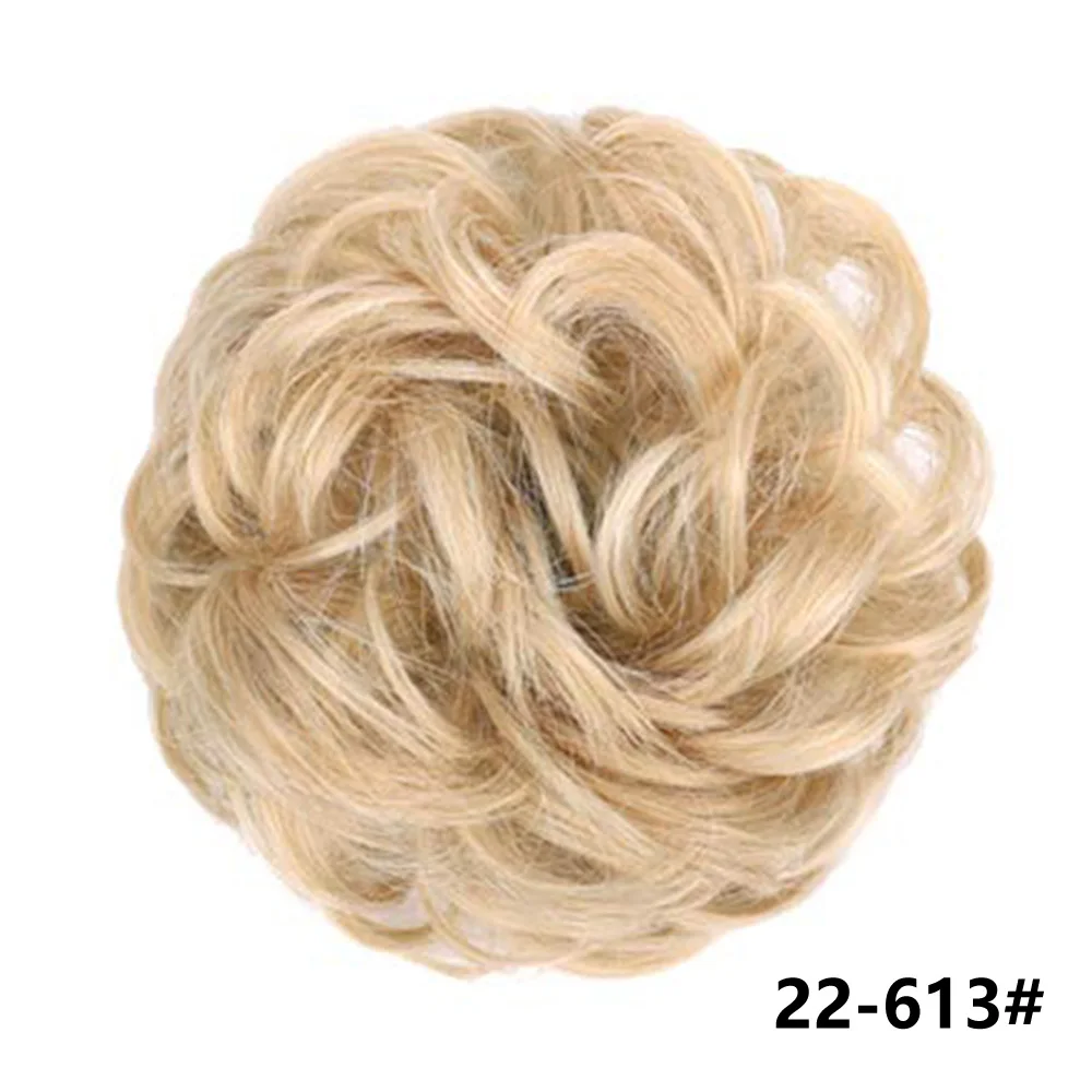 Энергичные волосы булочки на заколках грязные булочки для наращивания волос Синтетические термостойкие волокна 15 цветов шиньон для наращивания волос для женщин - Цвет: 22-613