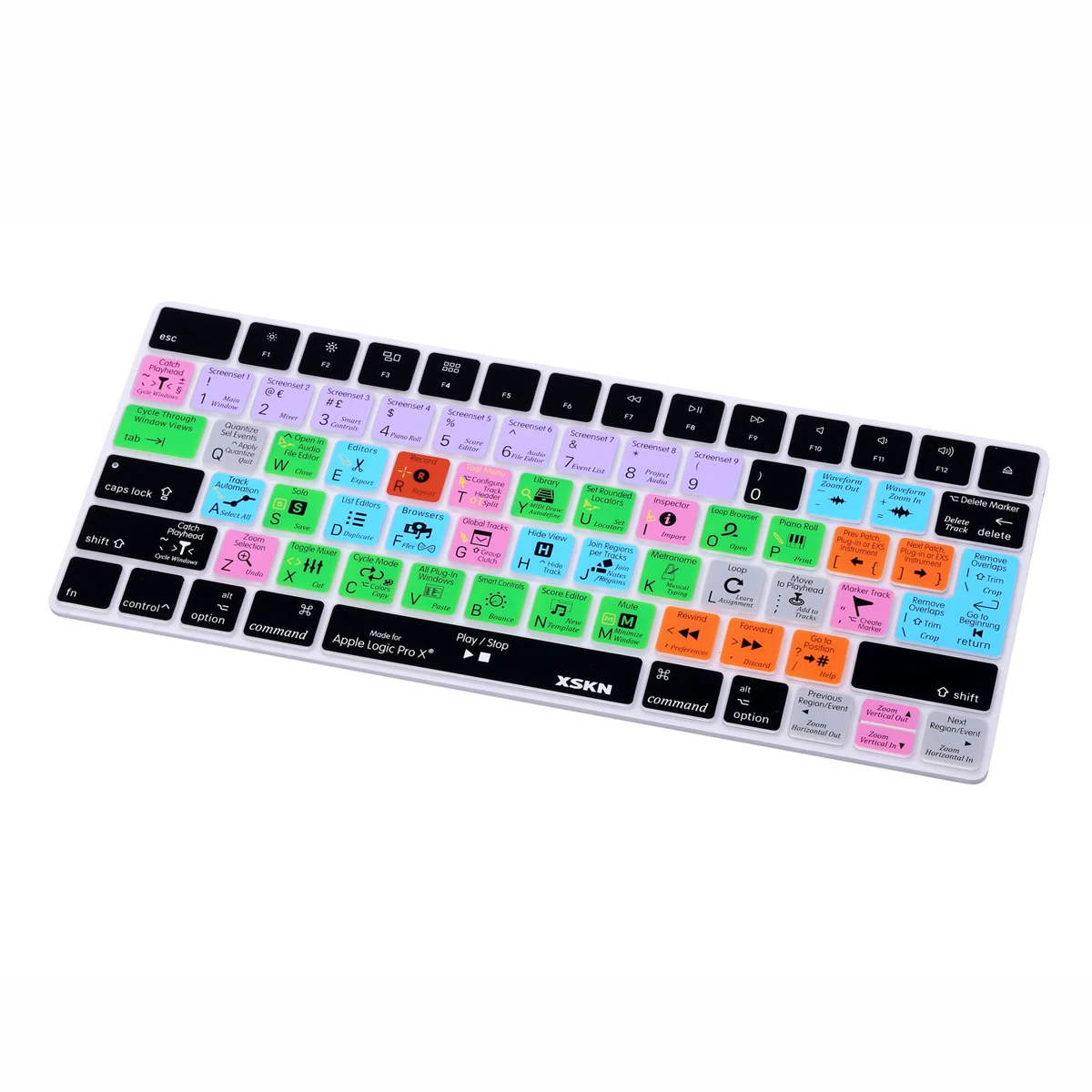 Xskn para Apple Capa de Pele Magic Keyboard Logic Atalho Silicone Teclado Funcional Hotkeys Capa Protetora Adesivo Pro x - Imagem 4