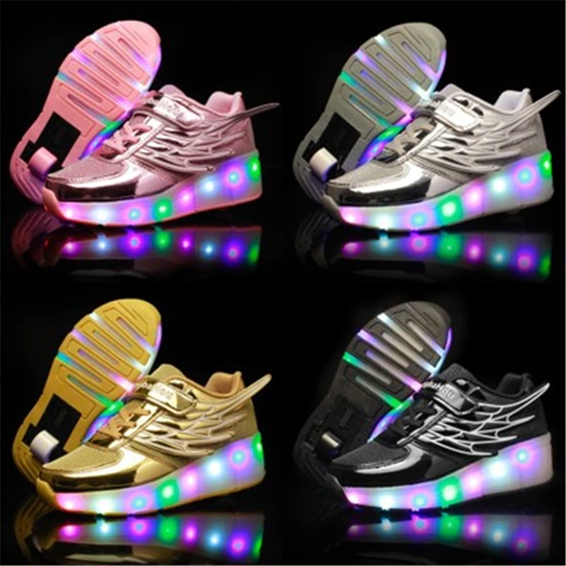 

Children Sneakers Roller Skate Shoes Kids Sneakers With Wheel Boys Girls Wheels Shoes Adult Casual Boys Glowing Shoes