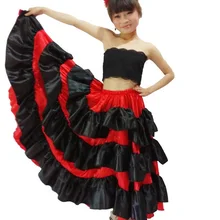 Испанский костюм для девочек, длинное красное платье в стиле фламенко, бальная юбка для девочек, детские черные танцевальные платья, костюмы для детей, одежда