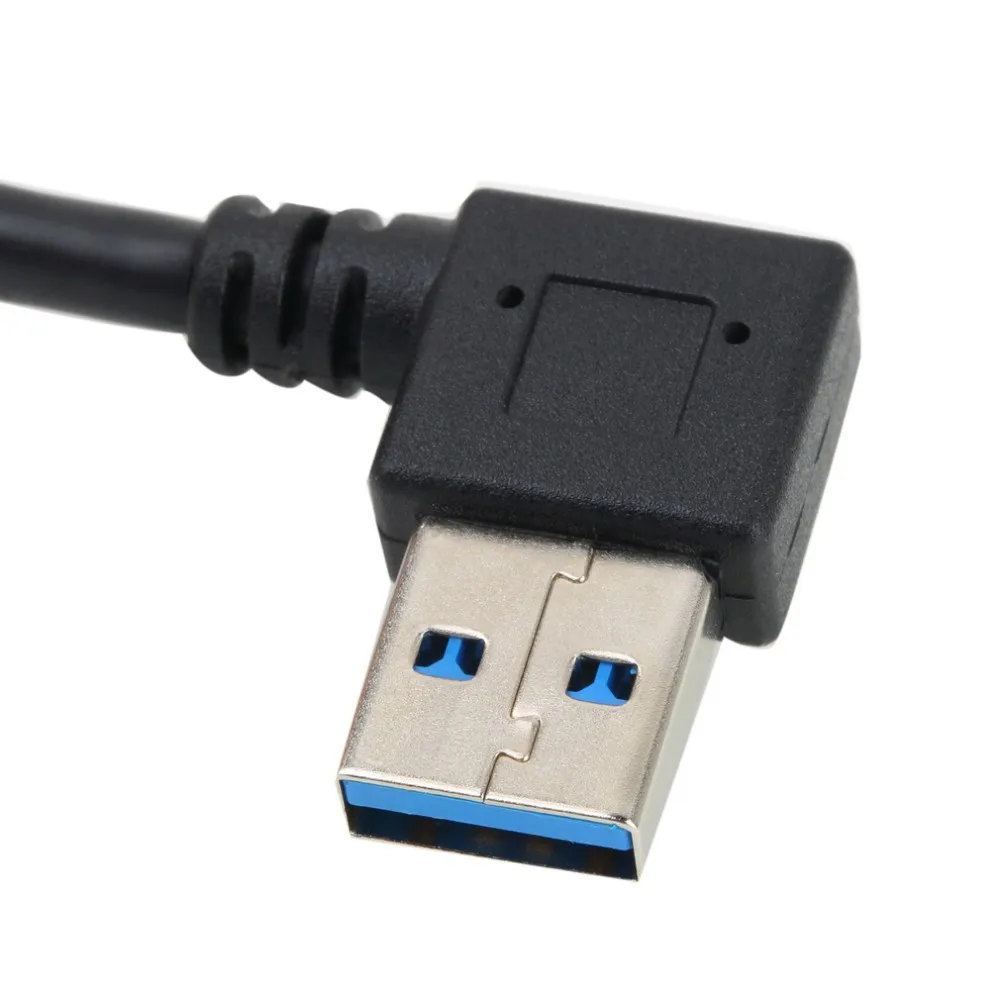 Универсальный 25 см USB кабель-удлинитель USB 3,0 Мужской к женскому 90 градусов Расширение Дата кабель, шнур синхронизации провод адаптер