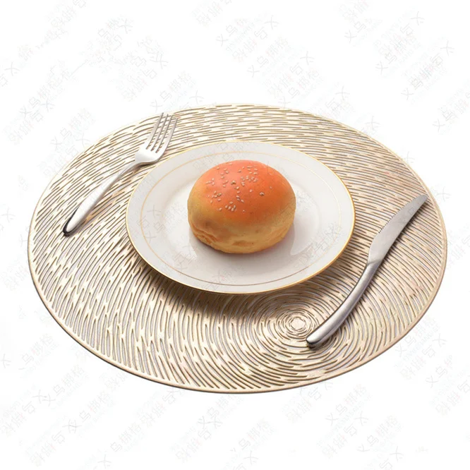 100pcs Gold Silver Placemat for dining table PVC Cup Coffee Table Mats Kitchen Christmas Home Christmas decoration Placemat
