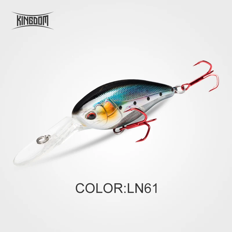 Царство Crankbait жесткая приманка для рыбалки Atificial Minnow Jerkebait 62 мм 16,5 г/21,8 г медленно Тонущая система шума модель 5380 - Цвет: Color Ln61