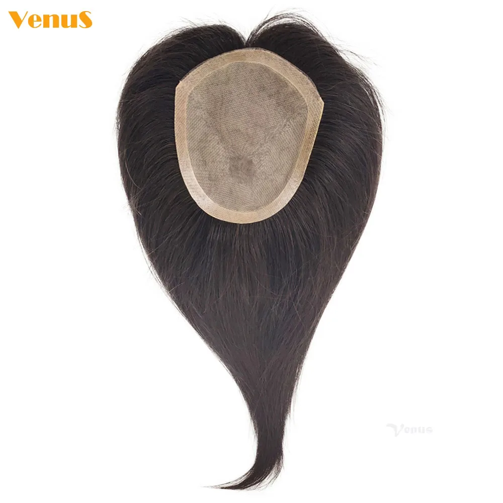 Hand Tied Soft Silk Base Human Hair Overlay 13x15cm Brazilian Virgin Hair Clips In Hair Toupee With 1cm PU Around For Thin Hair