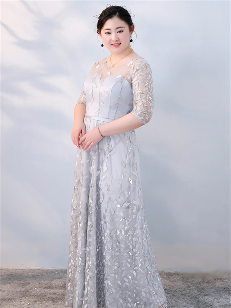 Простые Вечерние платья с О-образным вырезом и коротким рукавом Robe De Soiree размера плюс женские вечерние платья с вышивкой и блестками вечерние платья T124