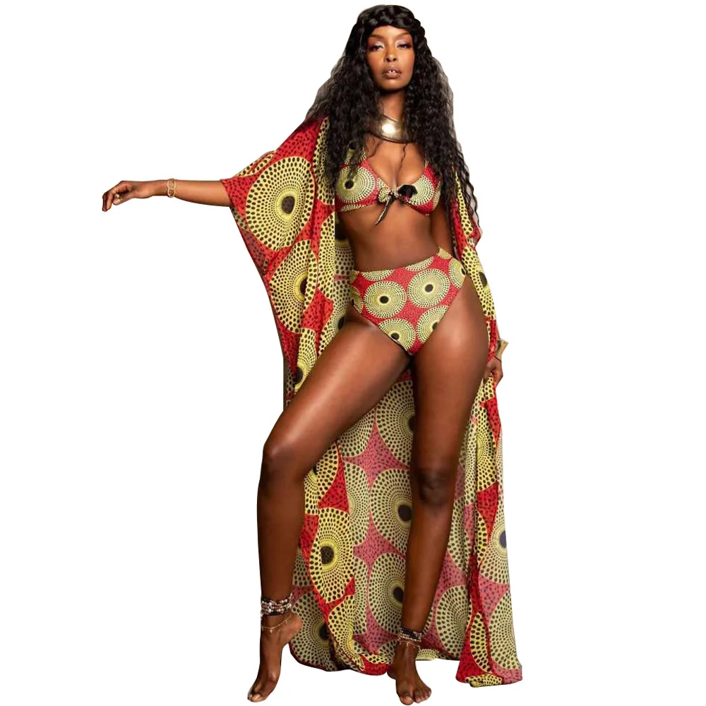 Ensemble maillot de bain 3 pièces Dashiki africain 52