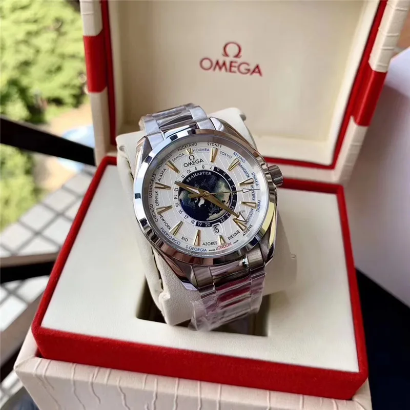 

OMEGA-2020 earth chart fashion trend n men automatic mechanical watch stainless steel AAA watch
