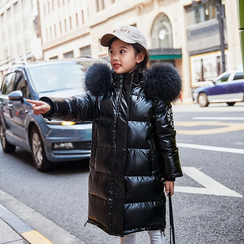 

Children Girls Winter Coat Glossy Waterproof Winter Down Jacket For Girls 5-14 Years Kids Teenage Parkas Doudoune Enfant