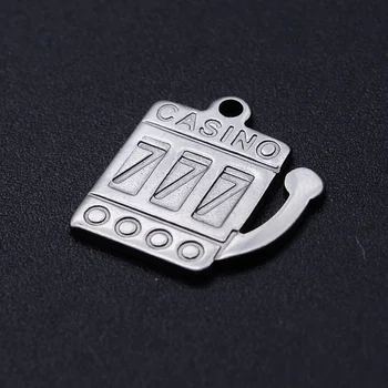 

5pcs/lot 100% Stainless Steel Casino 777 DIY Charm Pendant Wholesale Jewelry Making Charms Never Tarnish Top Quality