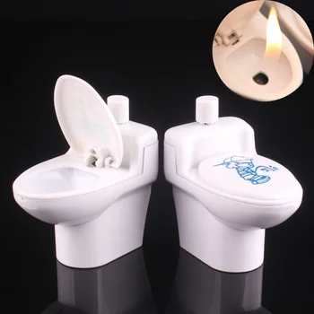 

30pcs/lot Funny Lighter Creative Refillable Toilet Shape Cigarette Butane Gas Lighters White Home Decoration Collection