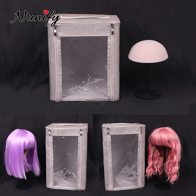 Home Or Salon Use Wig Storage Box Half Display Head With Stand Wig