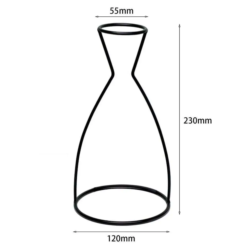 4 формы черные железные стеллажи ваза стеклянная для цветов украшения растение цветок железная ваза простые разнообразные вазы элегантный домашний декор - Цвет: Белый