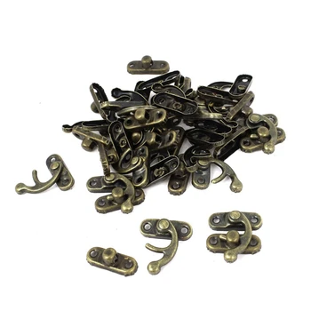 

100PCS Vintage Metal Hardware Furniture Wooden Box Leather Bag Hardware Decorative Latch Clasps Lock Padlock Hasp with Screws