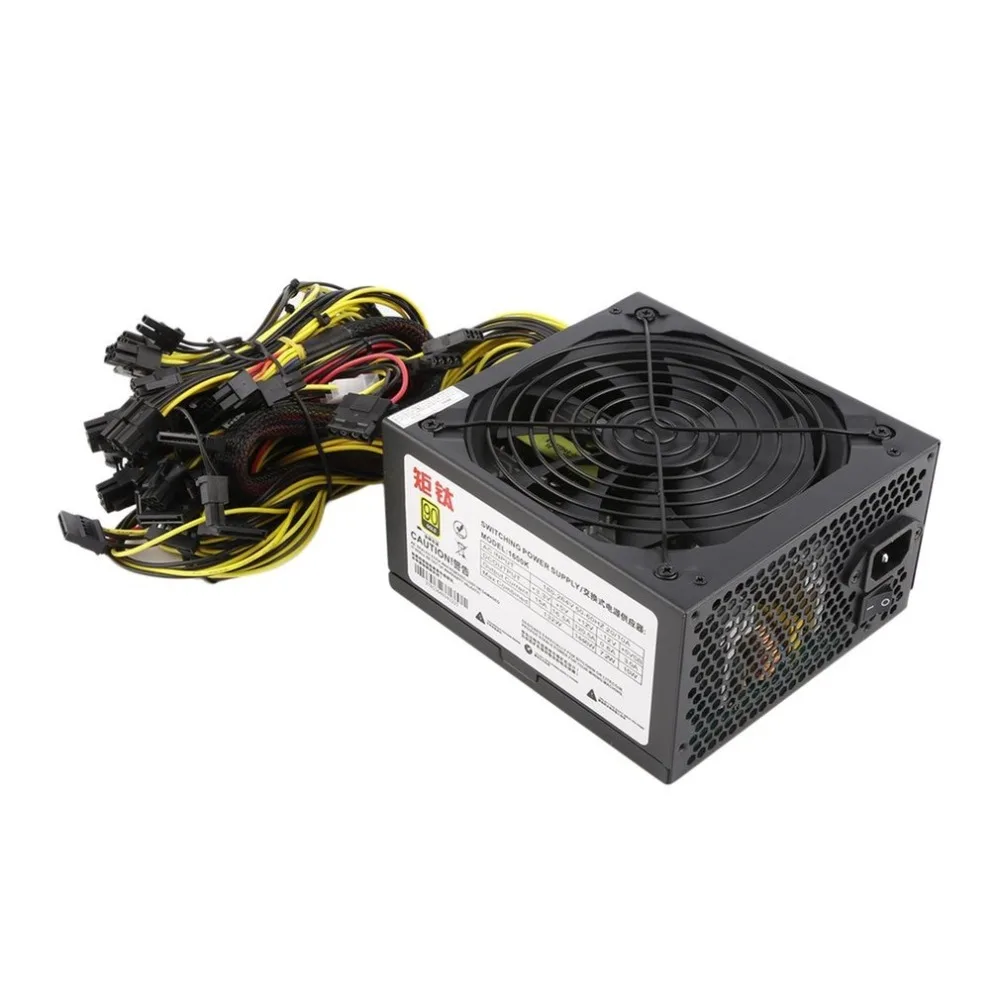 1600 Вт источник питания для 6GPU Eth Rig эфириума монета Майнер выделенный 90 золота Высокая эффективность Стабильная производительность