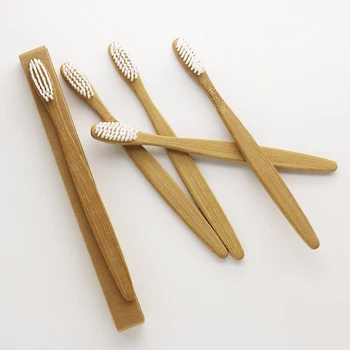 

1000 pieces Bamboo Toothbrush Wholesale White Bristles Soft Bristles Blank Boxes without logo