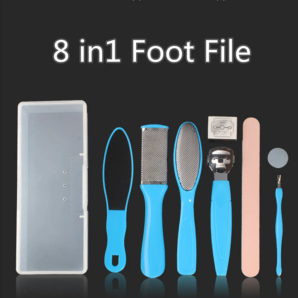 

8 pcs Foot File For pedicure Stainless Pedicure Tools Dead dead skin remover for feet Blade Replaceable foot care brush Callus