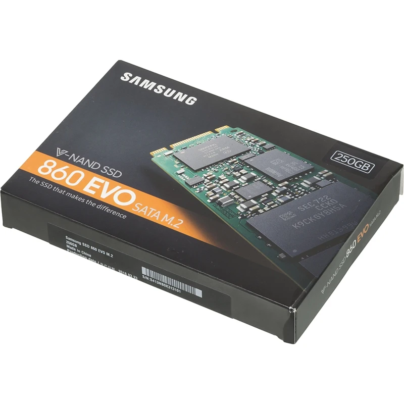 Накопитель SSD Samsung SATA III 250Gb MZ-N6E250BW 860 EVO M.2 2280