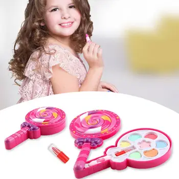

Lollipop Shape Lipstick Eye Shadow Cosmetic Palette Pretend Play Makeup Kids Toy