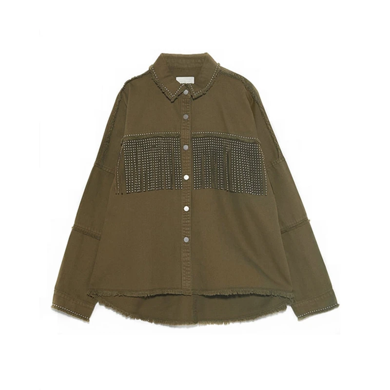 

PUWD fall new tassel denim jacket women's hairy loose-fitting overast jacket