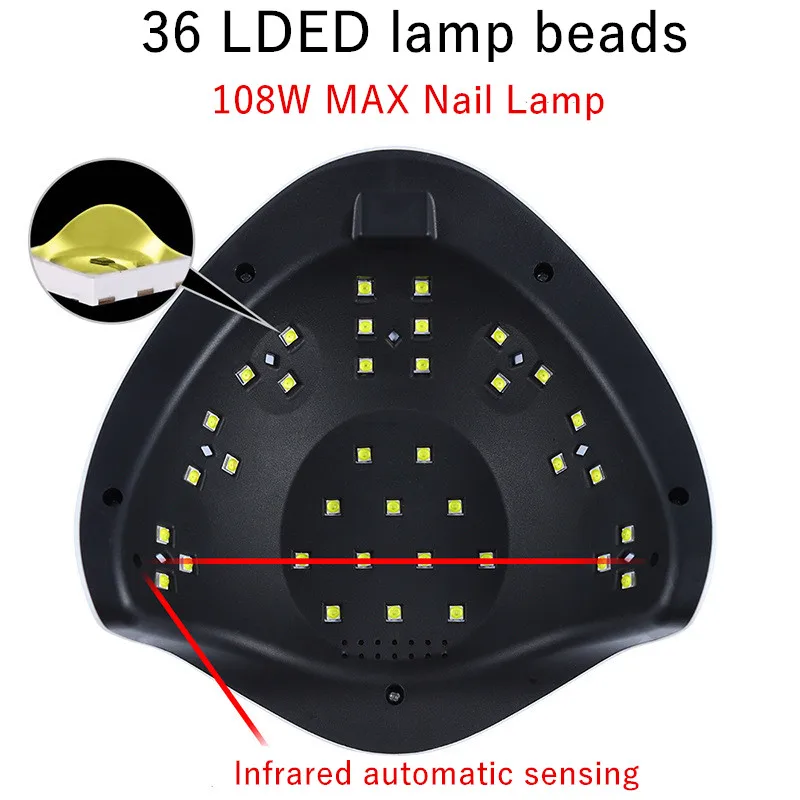SUNX5 Plus 108 ВТ Сушилка для ногтей Daul Hands Светодиодный УФ-светильник с ЖК-дисплеем аппарат для дизайна ногтей инструменты для маникюра Cabine 36 светодиодный s ледяная лампа