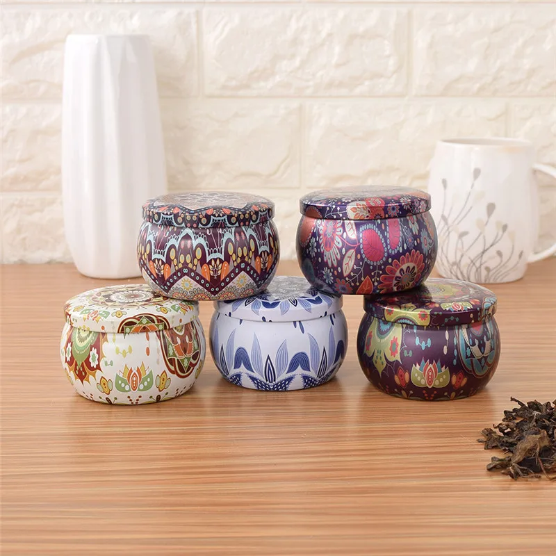 

Round Drum Shape Rose Cracker Box Sugar Tin BoxSugar Candy Iron Box Candle Jar Christmas Small Iron Box Wedding Decor Display