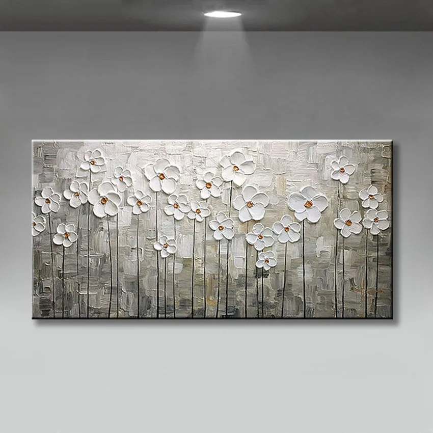 Kaufen Schöne blumen für home dekorationen 100% Handgemachte abstrakte leinwand ölgemälde wand kunst Bilder für wohnzimmer kein gestaltet