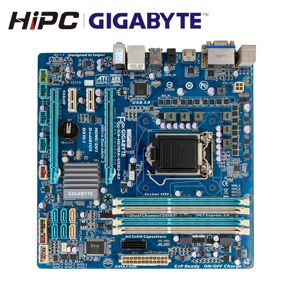 Gigabyte GA H67MA USB3 B3 настольная материнская плата H67 LGA 1155 DDR3 32G SATA3 USB3.0 Micro ATX