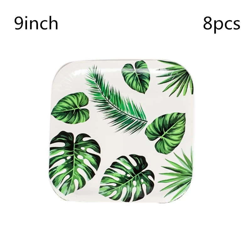 

Tropical Palm leaf Flamingo Disposable Plates Hawaii Party Luau Decor Summer Party Disposable Tableware Set Birthday Supplies