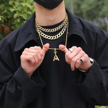 

Hip Hop Punk Chain Stainless Steel Baseball Bling Iced Out Gold Color Pendants Necklaces Men Creative Trend Jewelry Necklaces