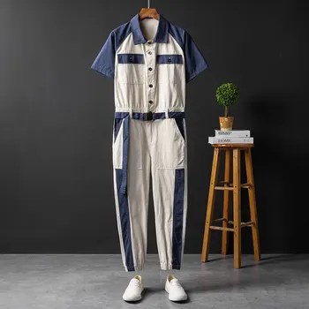 

Male personality jumpsuit feet overalls jumpsuit male loose hip-hop jumpsuit suit