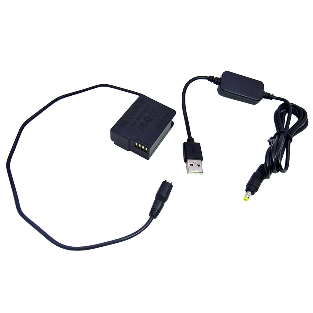 

BLC12 DMWDCC8 Fake Battery USB Cable Easy Install Plus DC Coupler Stable Copper Core Black Adapter Power For Panasonic GX8