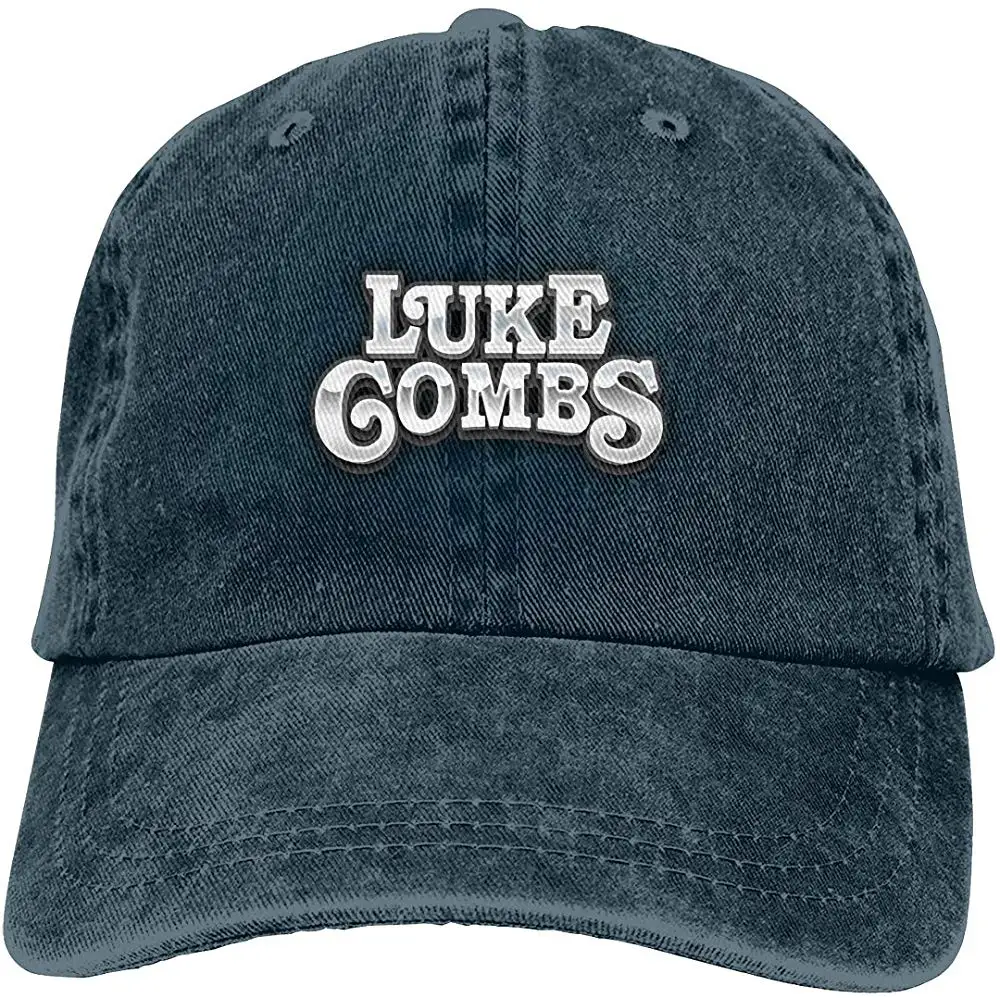 Luke Combs Tour Мужская и Женская Ретро ковбойская шляпа Регулируемая ковбойская шляпа бейсболка темно-синяя