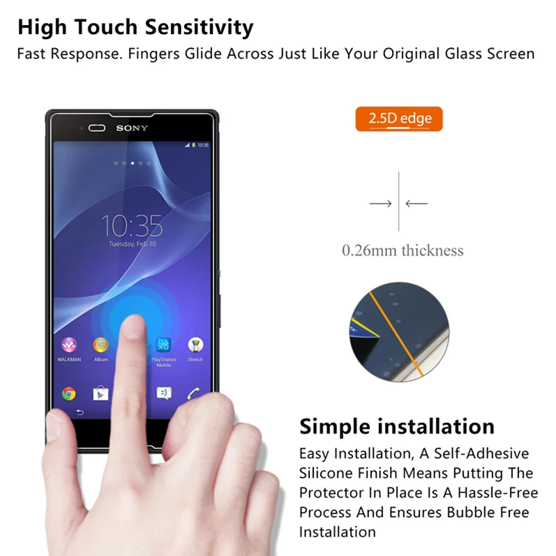 Закаленное стекло для Sony Xperia T2 Ultra T3 Защита экрана L1 L2 R1 Plus телефона на E3 E4 E4g E5