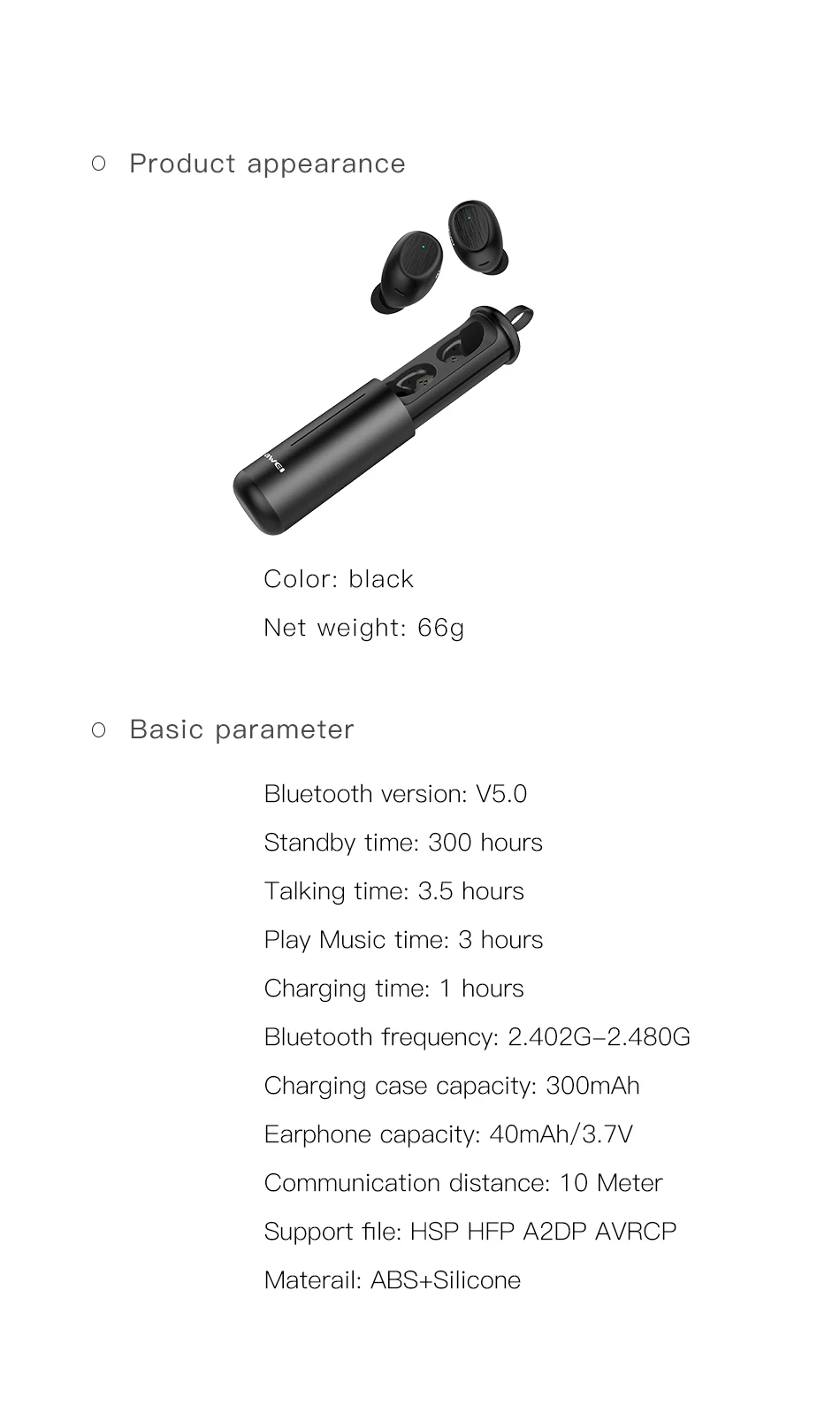 AWEI T55 Bluetooth наушники 5,0 качество звука Hifi наушники с микрофоном Touch Contorl Беспроводная гарнитура для телефона