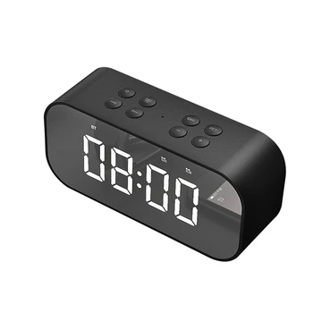 

Led Digital Alarm Clock Wireless Bluetooth Stereo Speaker Led Display Music Sound Box with Alarm Clock Mirror Desk Clock