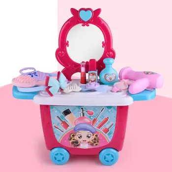 

Children Pretend Play Toys Catering Makeup Doctor Trolley Kit DIY Assembly Play Do House Education Toy Gift for Girl Kid