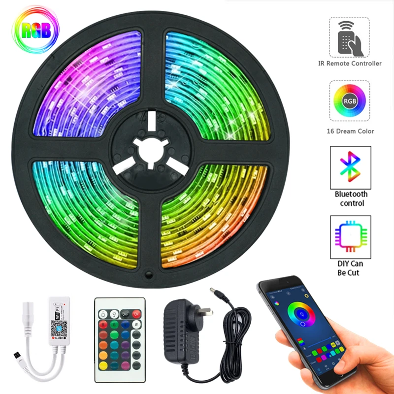 Светодиодный светильник полоски Bluetooth WI FI Гибкая RGB 5050 украшения сзади светильник Ночной светильник Люминесцентная строка для Спальня|Светодиодные ленты| | АлиЭкспресс