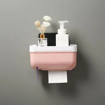 

Wall Mounted Toilet Roll Holder Drawer Bathroom Tissue Paper Box Waterproof Rack