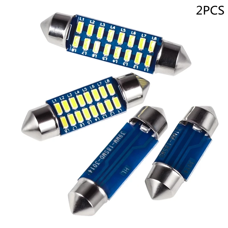 

2 шт. c5w светодиодный CANBUS 28/31/36/39/41 мм Festoon C10W лампы 3014 SMD 12В Светодиодный лампа для чтения интерьера автомобиля светильник белый ошибок